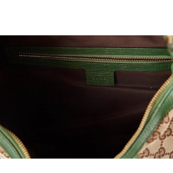Gucci RARE Green Large Horsebit Chain Web Monogram Hobo Shoulder Bag $2500 - Picture 4 of 6